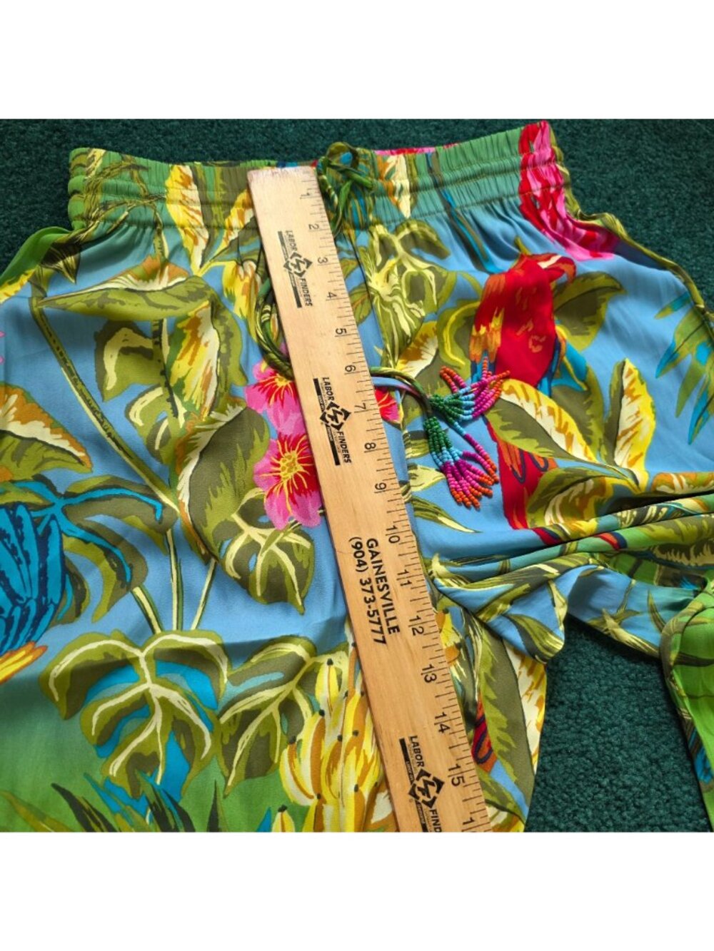 Rachel Roy Womens Wide-Leg Pants Size XS Tropical Print W/ Beaded Tie Detail NWT - Picture 7 of 11